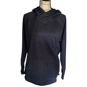 Eddie Bauer EUC Dark Blue Pullover Handpocket Hoodie Size Small